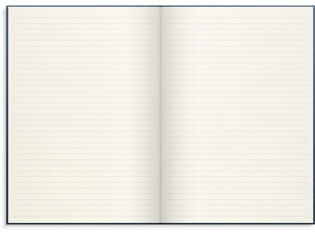 Ant.bok BURDE A4 textil linj mörkblå